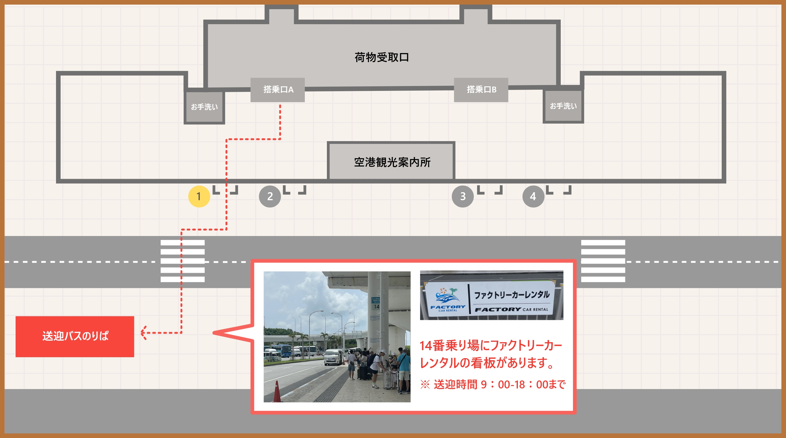 送迎バス乗り場の地図